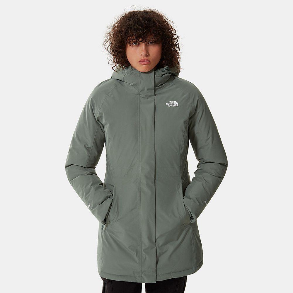 The North Face Brooklyn Parka Γυναικεια Αδιάβροχο Μπουφάν - Πρασινο (GNXK87230)
